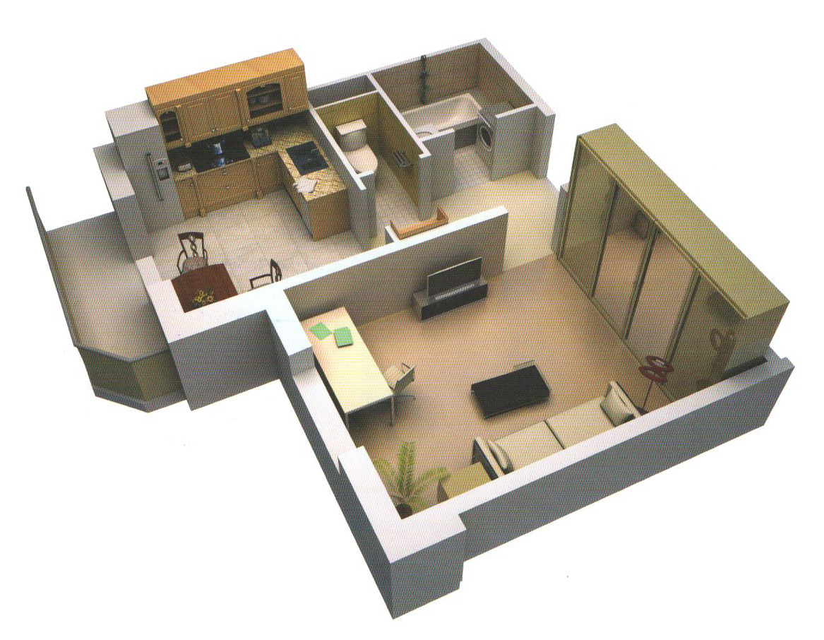 3d дизайн однокомнатной квартиры